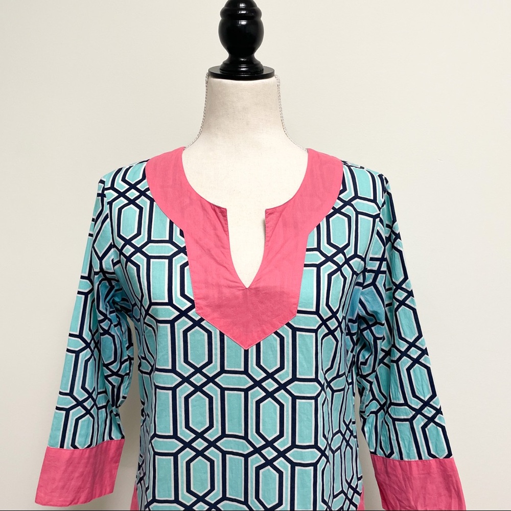 Simply Southern Baklava V Neck 3/4 Sleeve Tunic - Picture 2 of 6